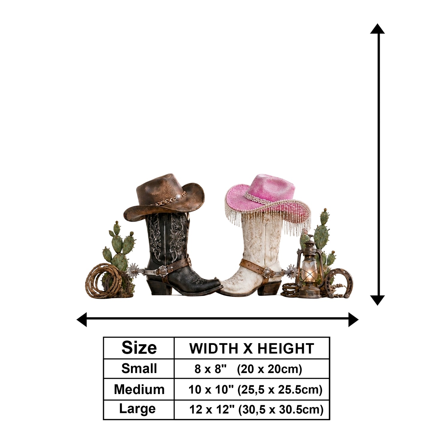 Couple Cowboy Cowgirl - Panneau en Bois Personnalisé pour Mur