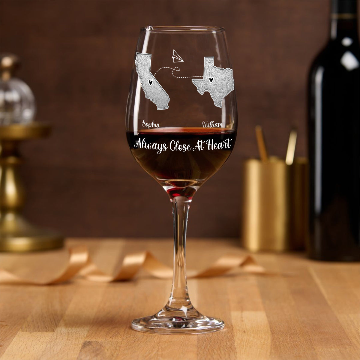 I Miss Your Face Custom Multi States Long Distance Relationship - Personalized Long Distance Wine Glass With Long Stem