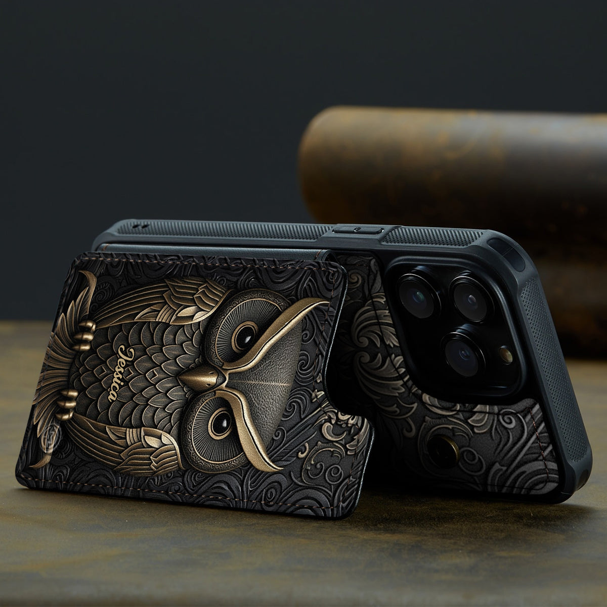 Amazing Owl - Personalized Owl Fully Printed Wallet Phone Case