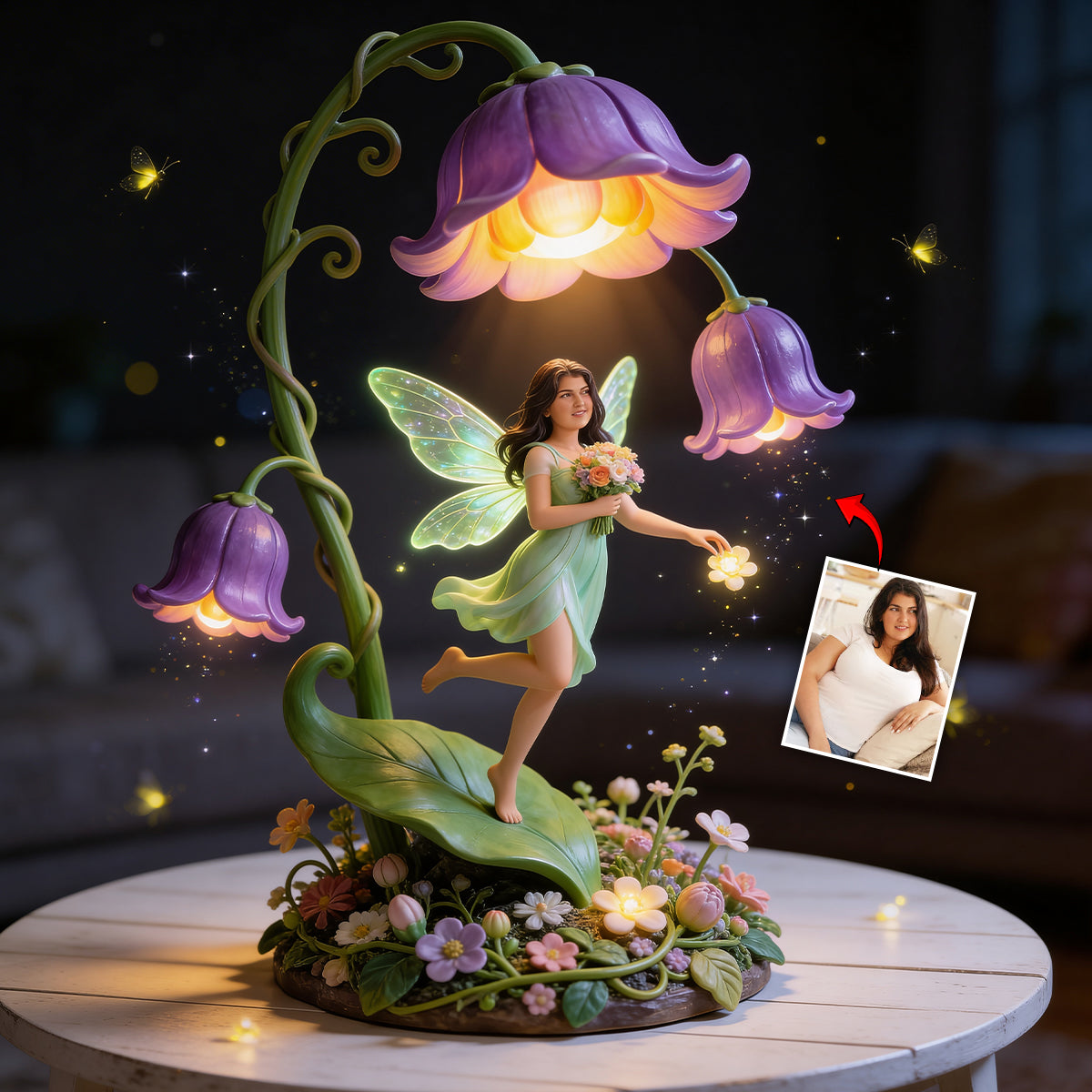 Selbstliebe Geschenk, Geschenk für Frauen - Personalisierte Blumenliebhaber Acryl LED Nachtlicht