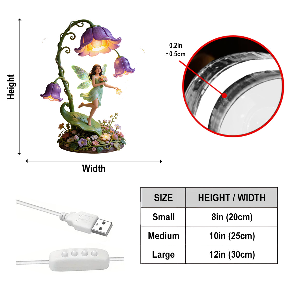 Selbstliebe Geschenk, Geschenk für Frauen - Personalisierte Blumenliebhaber Acryl LED Nachtlicht