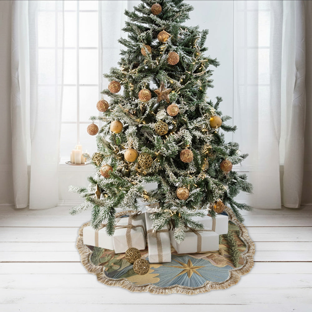 Nativity Moment - Personalized Christian Shaped Tree Skirt