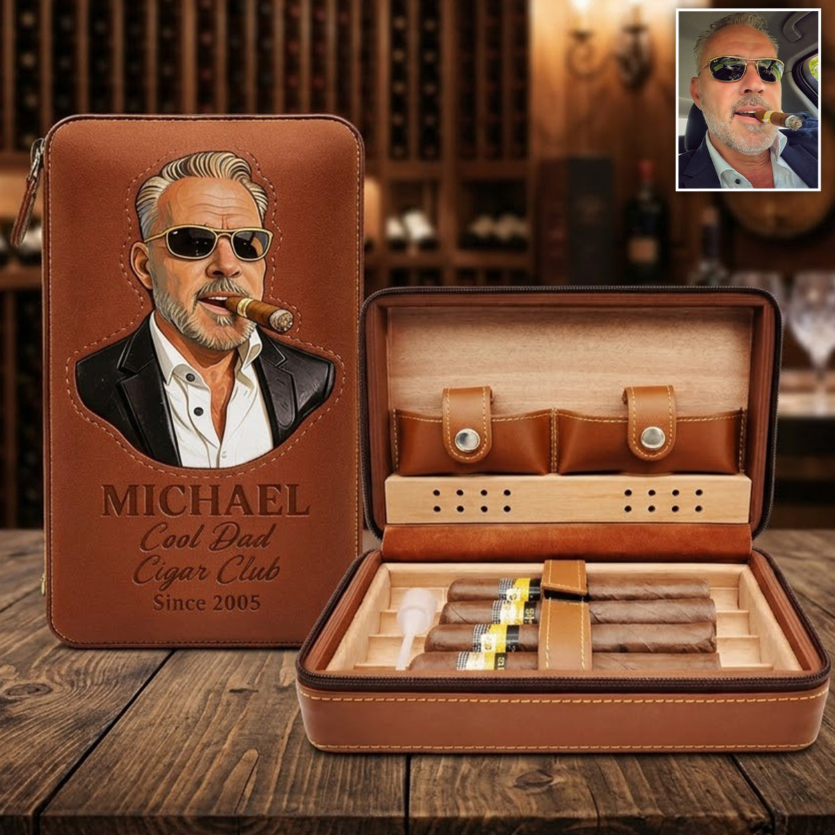 Papa liebt Zigarren - Personalisierte Reisetasche für Zigarren