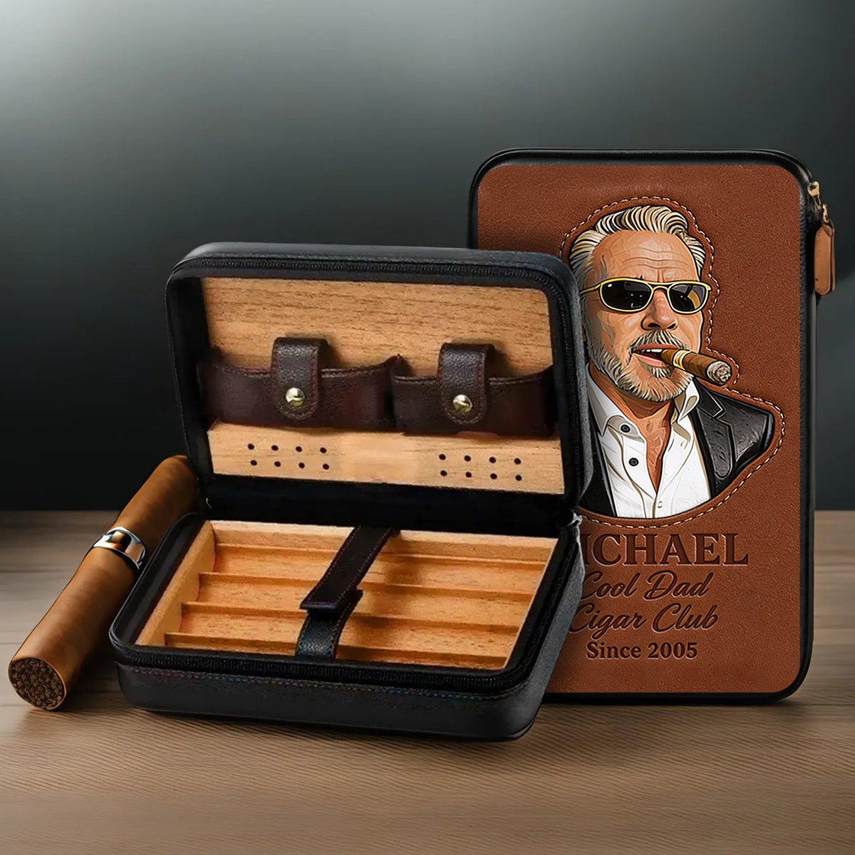 Papa liebt Zigarren - Personalisierte Reisetasche für Zigarren
