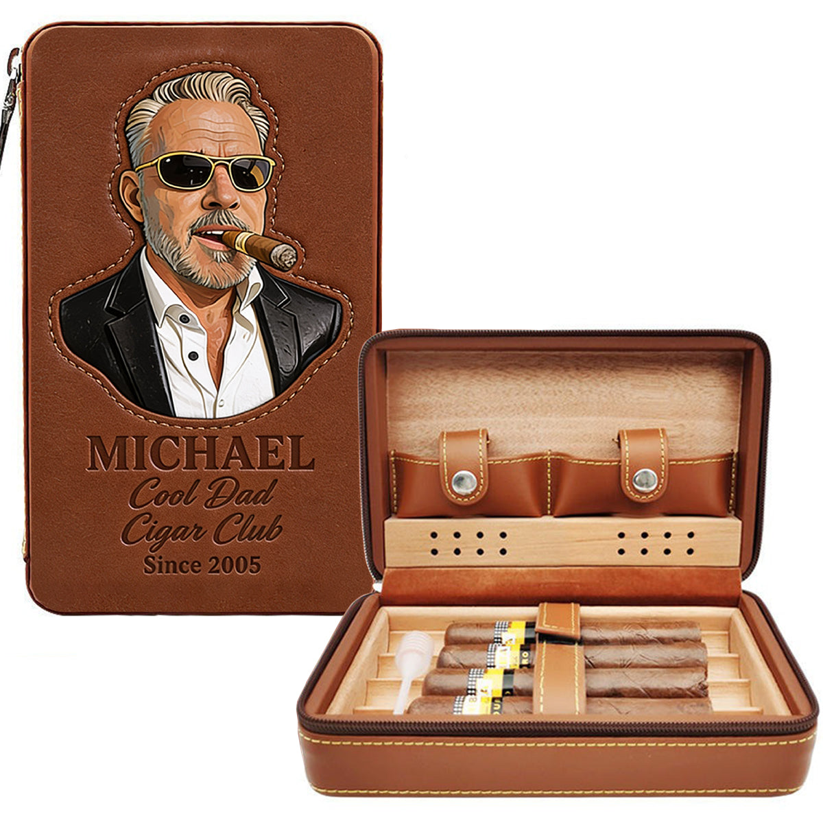 Papa liebt Zigarren - Personalisierte Reisetasche für Zigarren