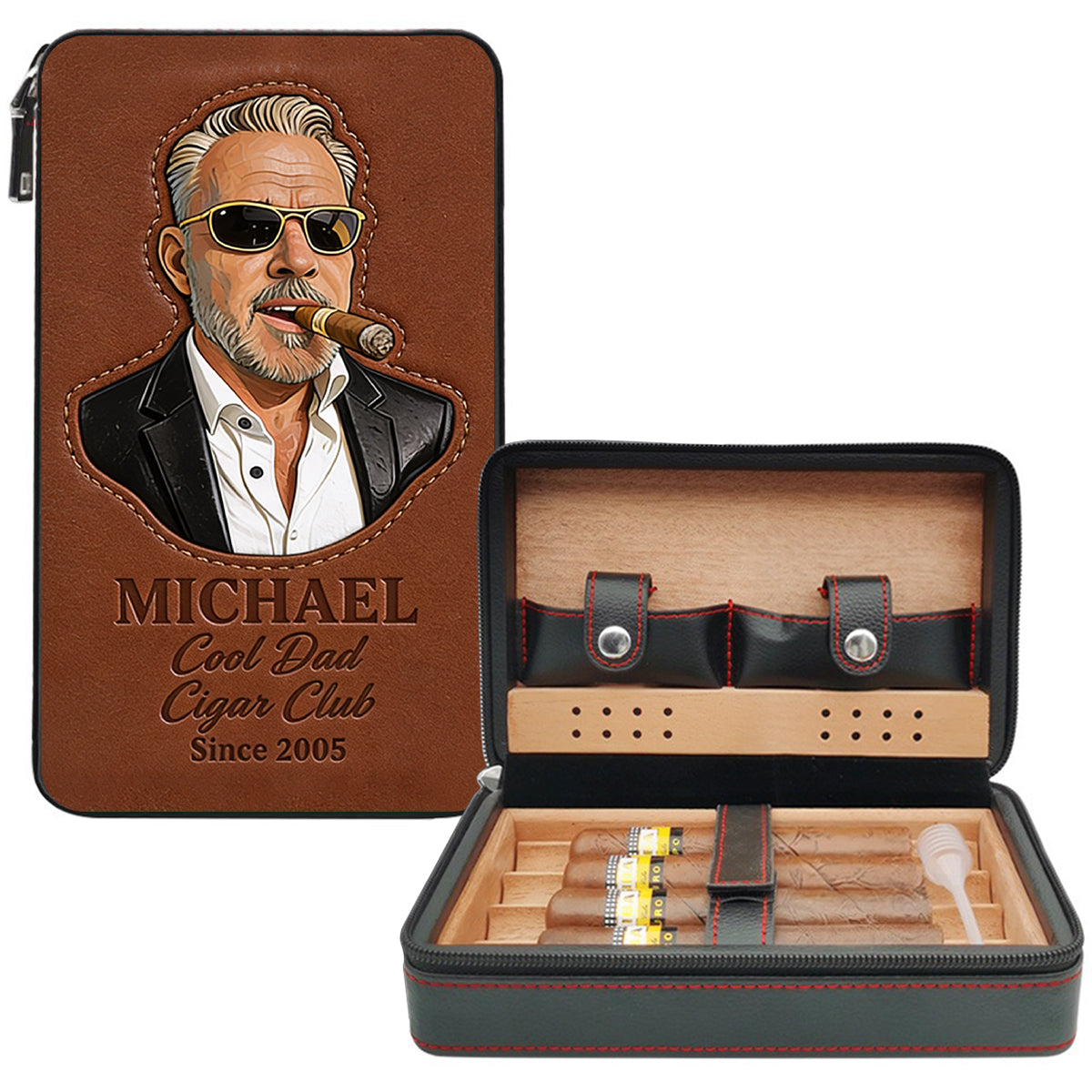 Papa liebt Zigarren - Personalisierte Reisetasche für Zigarren