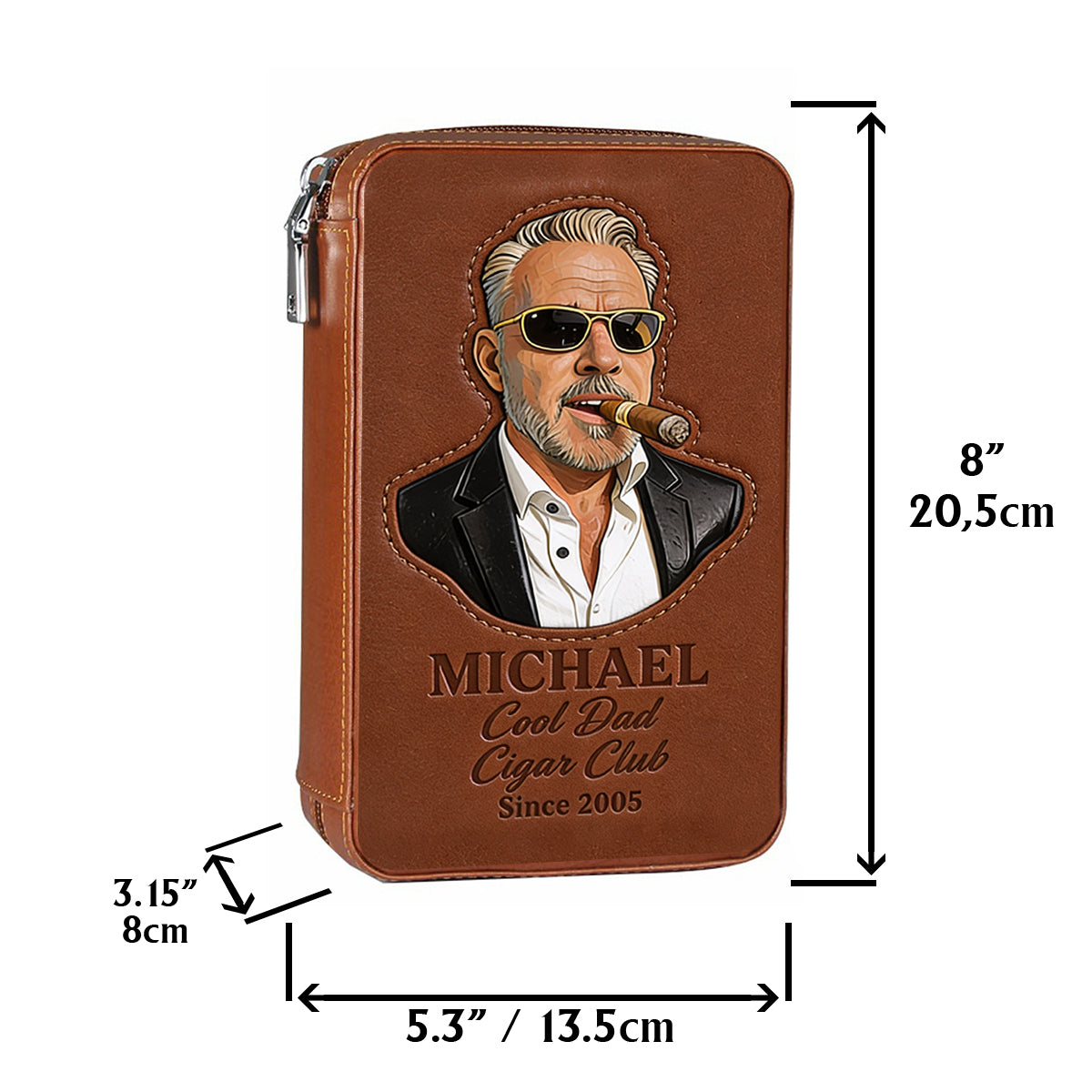 Papa liebt Zigarren - Personalisierte Reisetasche für Zigarren