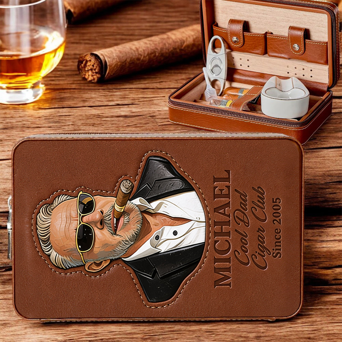 Papa liebt Zigarren - Personalisierte Reisetasche für Zigarren