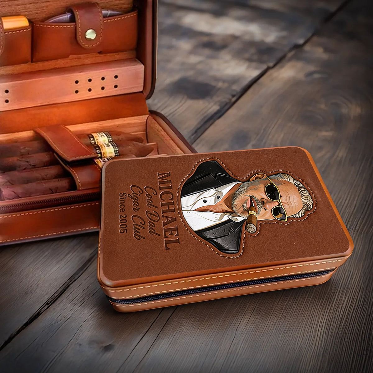 Papa liebt Zigarren - Personalisierte Reisetasche für Zigarren