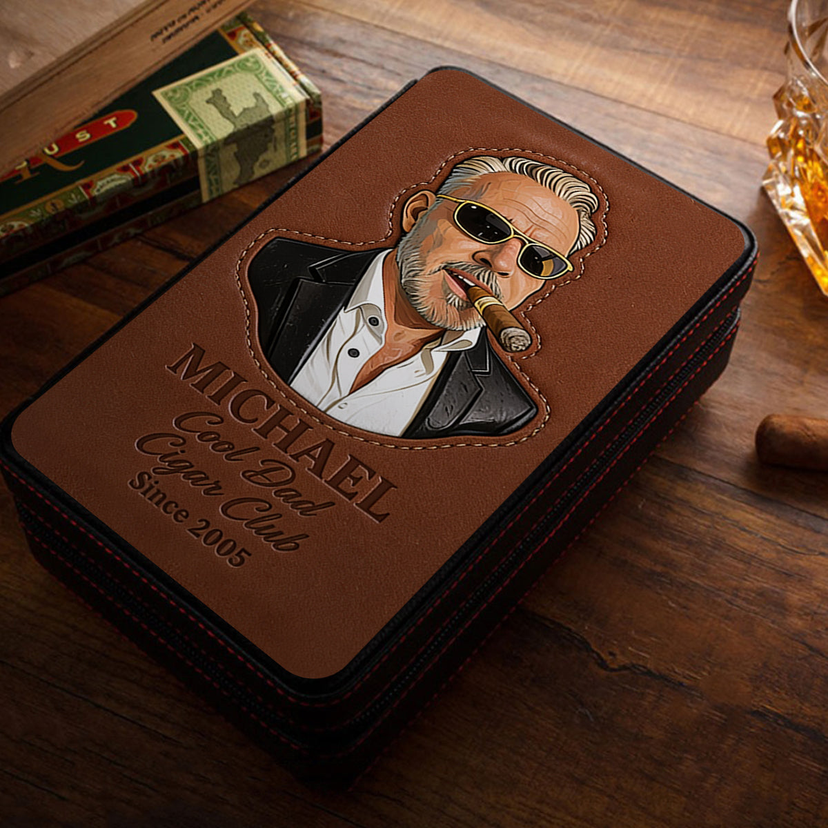 Papa liebt Zigarren - Personalisierte Reisetasche für Zigarren