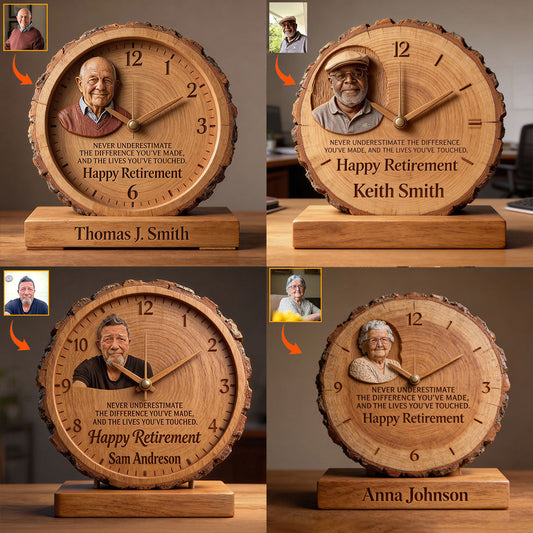 Ne sous-estimez jamais l'impact que vous avez eu, ni les vies que vous avez touchées - Plaque personnalisée pour horloge de bureau à la retraite