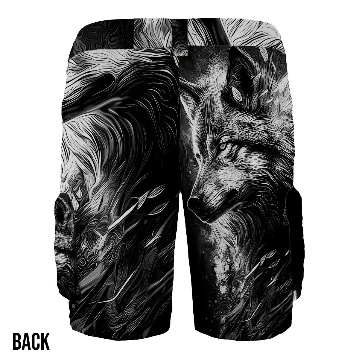 Strong Wolf – Personalisierte Wolf-Cargoshorts mit Gürtel