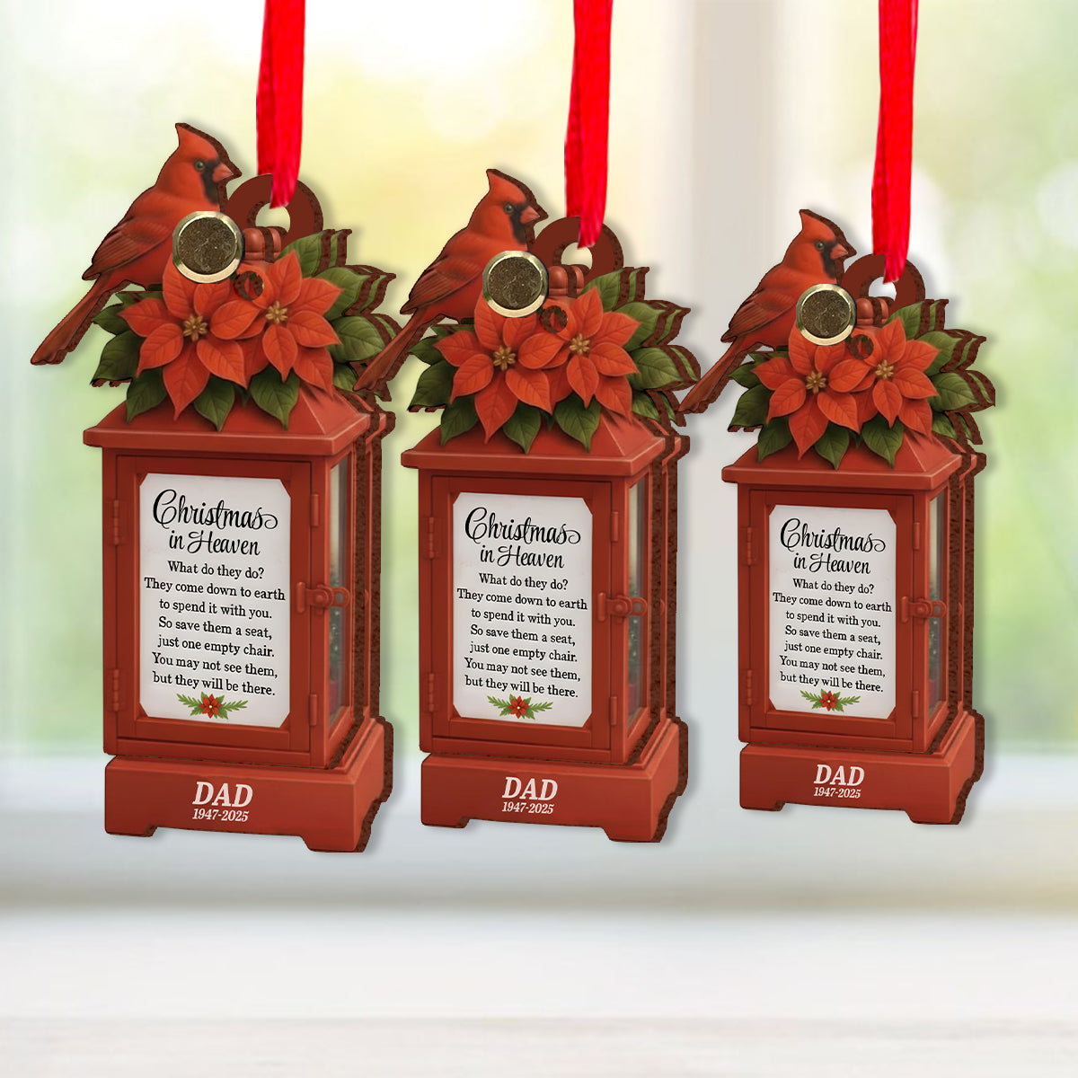 Christmas In Heaven - In Loving Memorial - Personalized Memorial Flip Ornament
