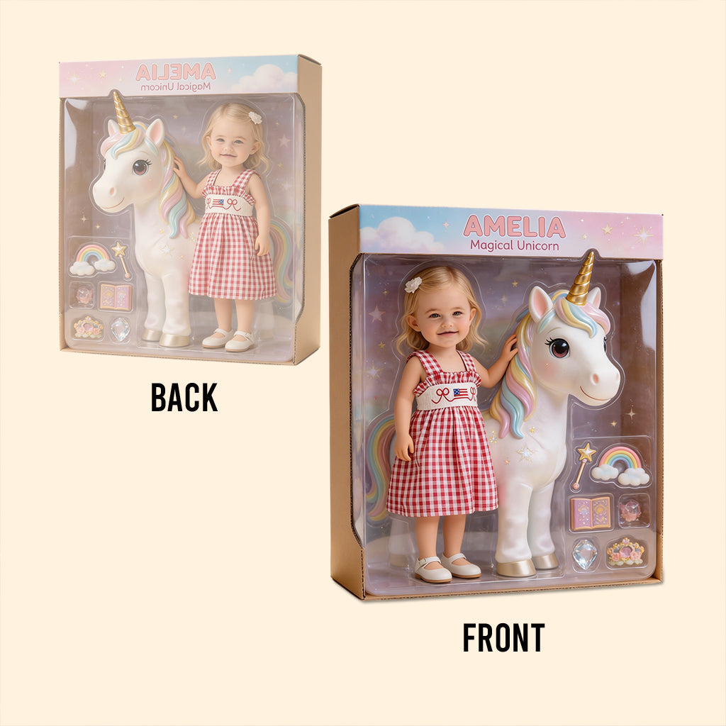 Magisches Einhorn – Personalisierte Acrylplakette in Kinderform