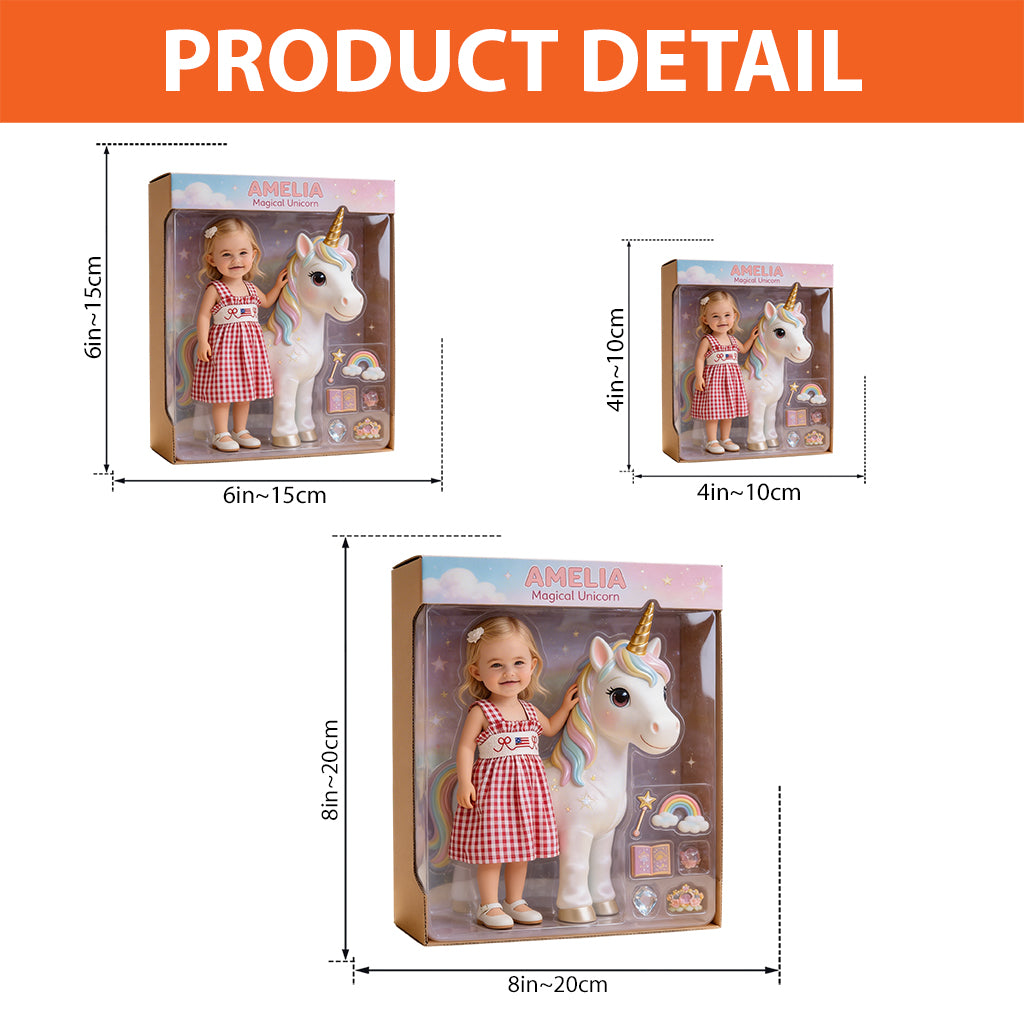 Magisches Einhorn – Personalisierte Acrylplakette in Kinderform