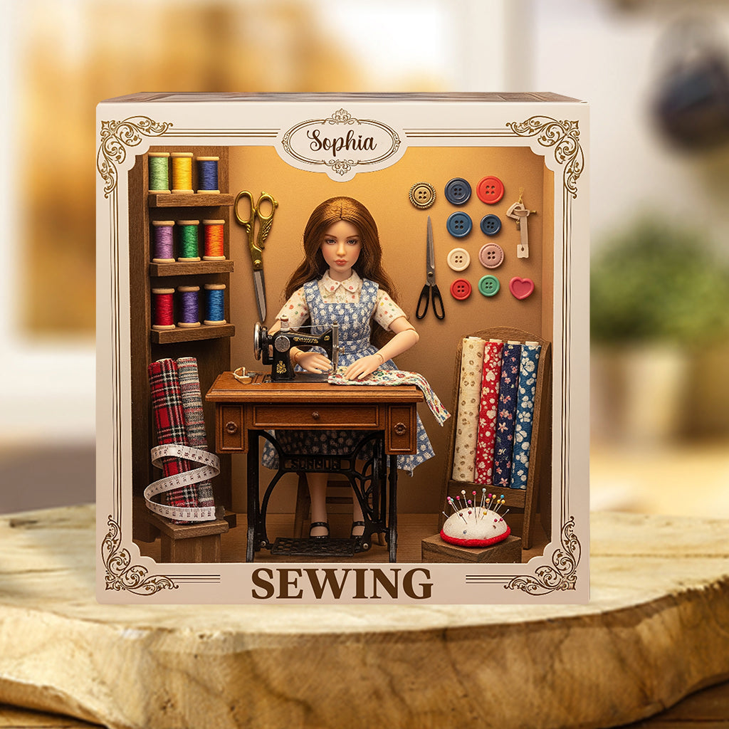 Just A Girl Who Love Sewing - Personalized Sewing Custom Shaped Acrylic Plaque