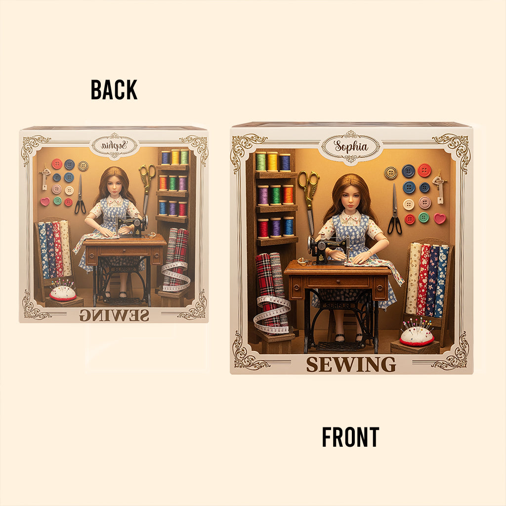 Just A Girl Who Love Sewing - Personalized Sewing Custom Shaped Acrylic Plaque