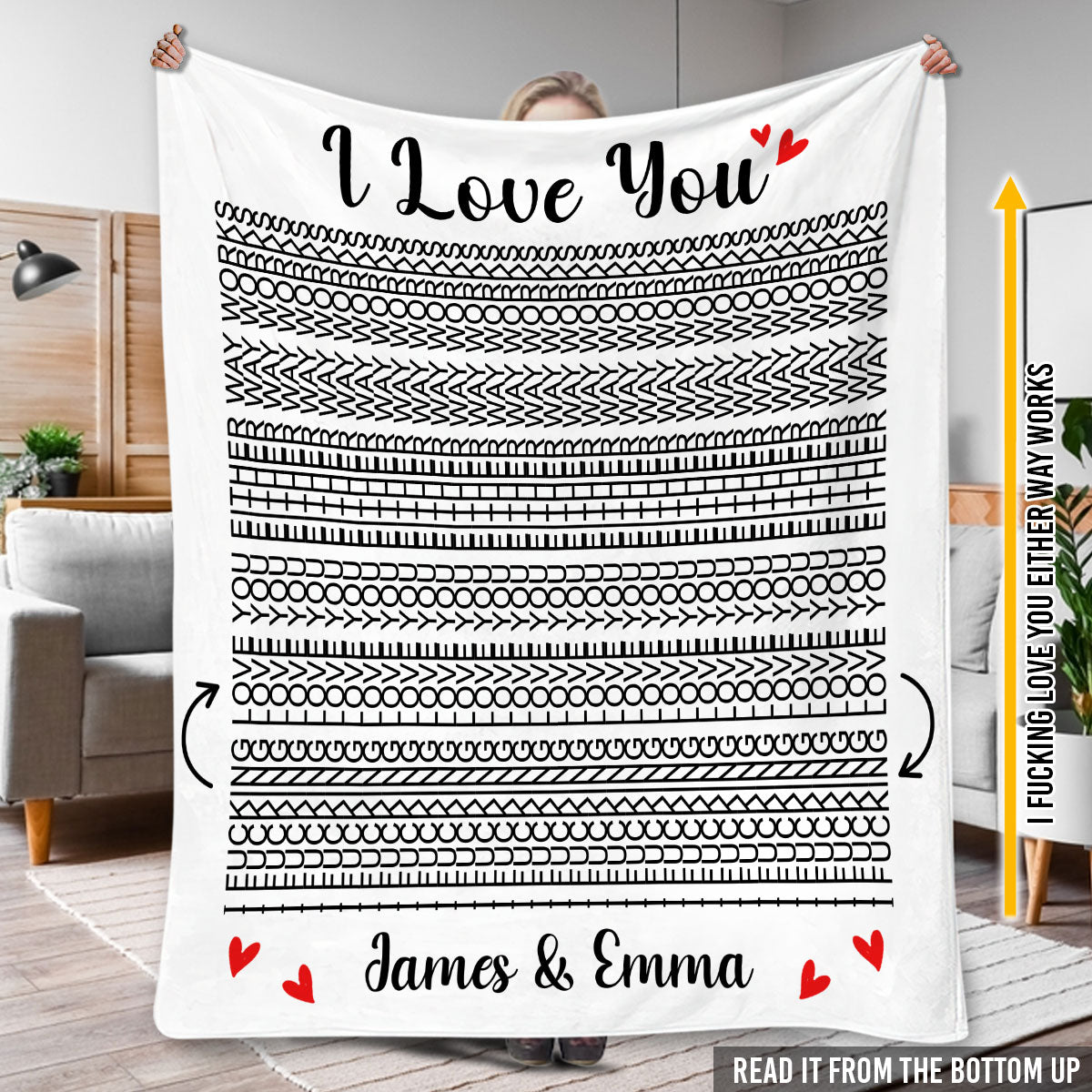 I Love You - Personalized Couple Blanket
