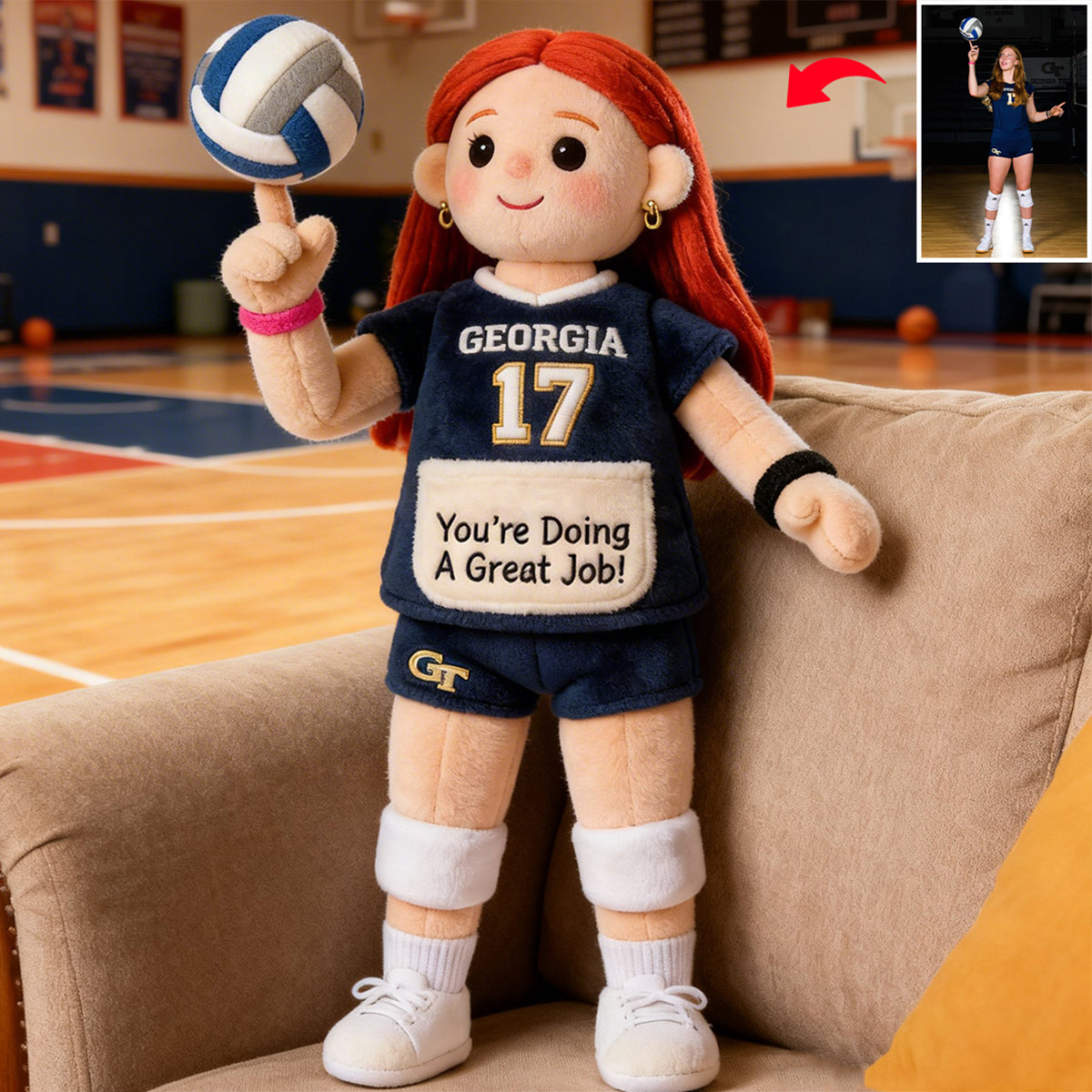 Vous faites un excellent travail ! - Coussin de volleyball personnalisé en fausse fourrure de qualité supérieure