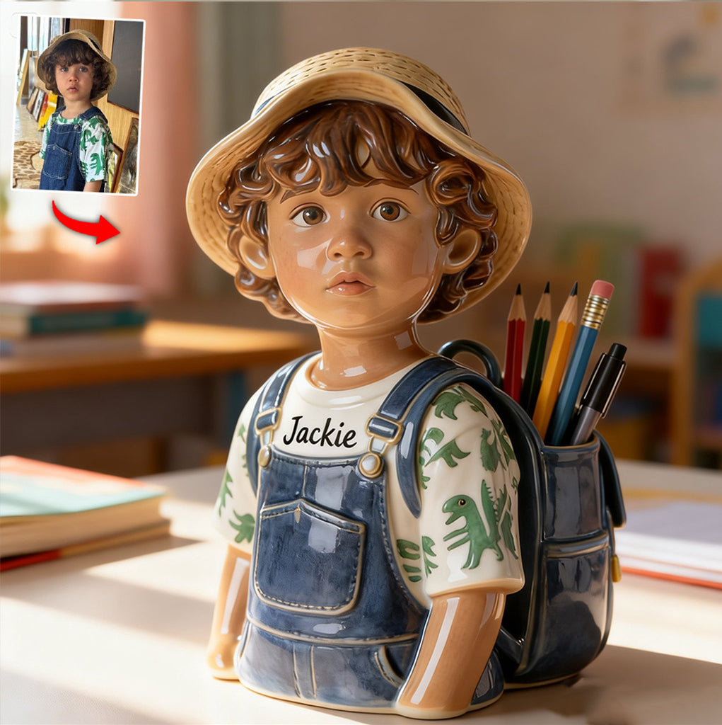 Backpack Buddy Pen Holder - Personalized Kid Acrylic Pot