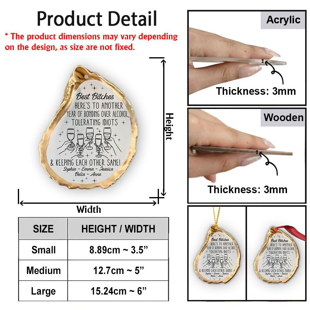 Here's To Another Year - Personalized Bestie Ornament