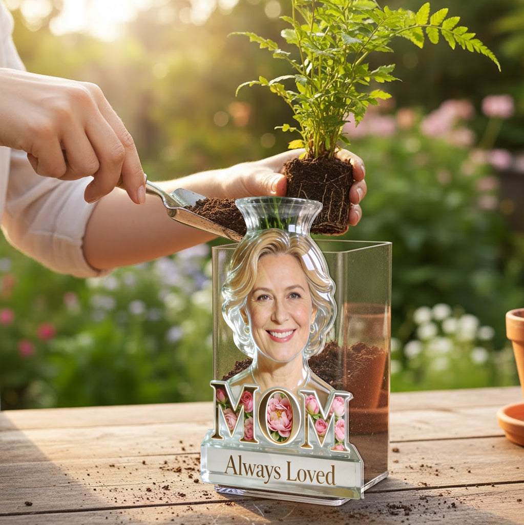 Fleur de Mamie - Pot en Acrylique Personnalisé pour Maman