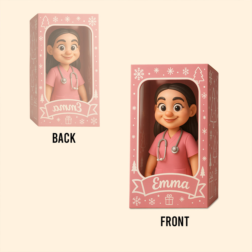 Nurse Christmas Gift Cartoonish Style - Personalized Nurse Custom Shaped Acrylic Plaque