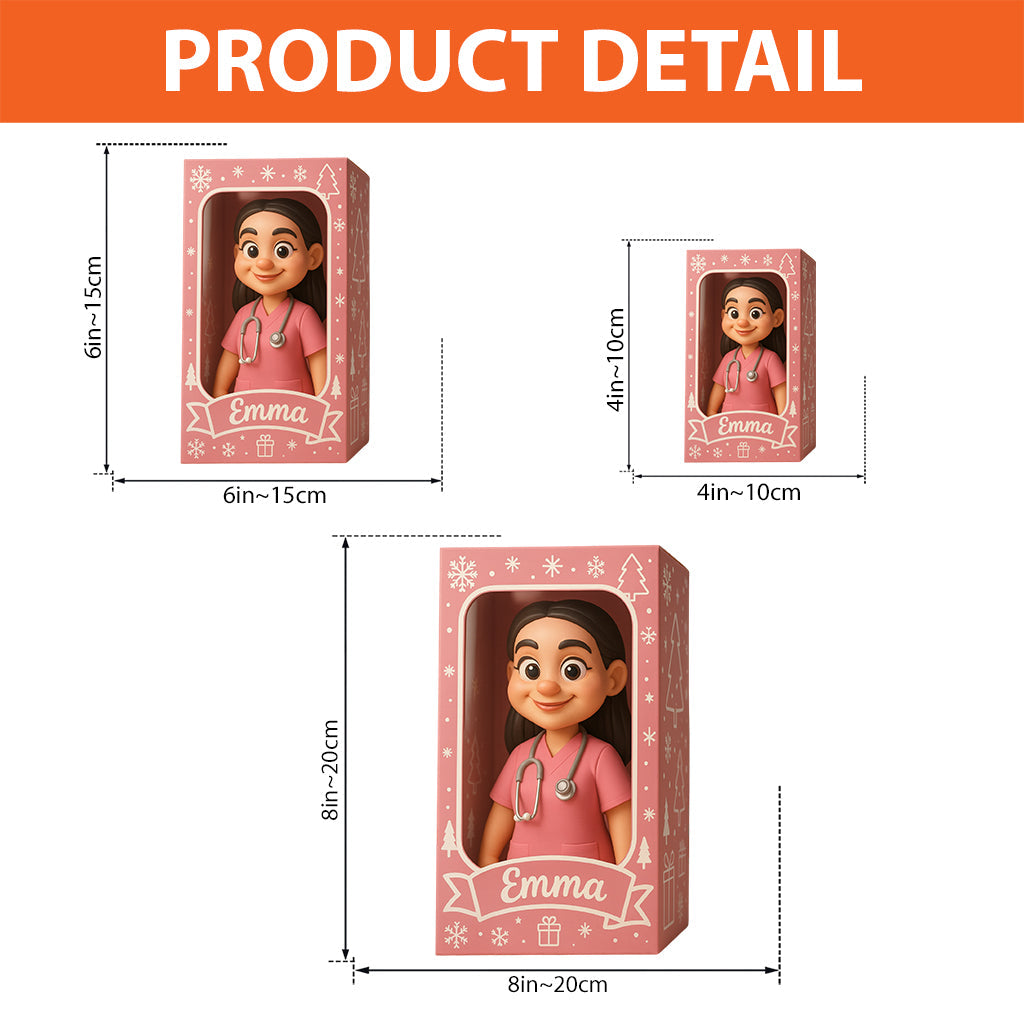 Nurse Christmas Gift Cartoonish Style - Personalized Nurse Custom Shaped Acrylic Plaque