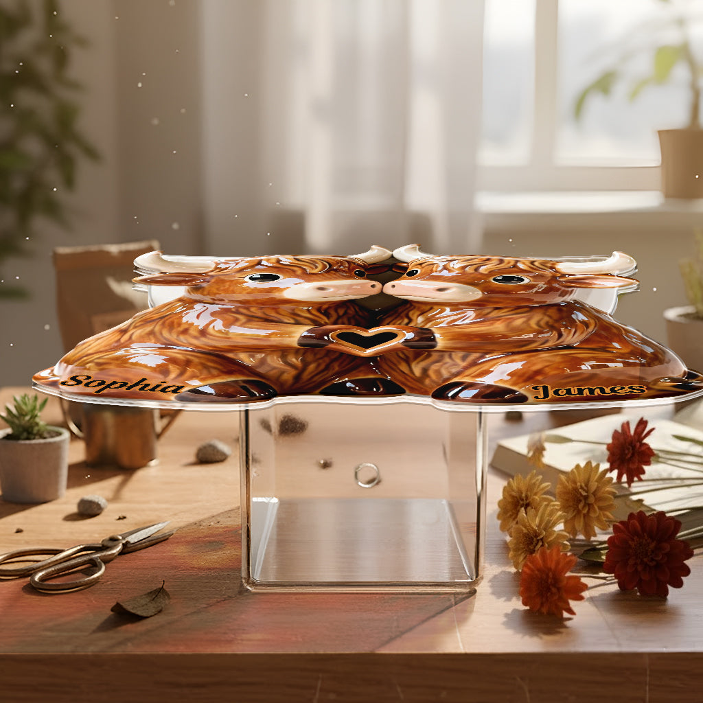 Du und ich, wir schaffen das – Personalisierter Acryl-Topf mit Hochlandrind-Motiv