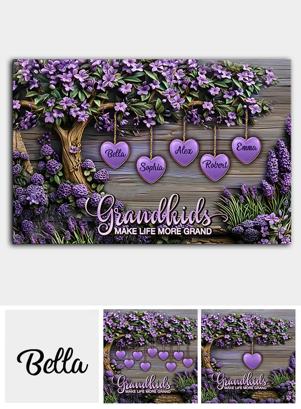 Grandkids Make Life More Grand - Personalized Grandma Canvas And Poster