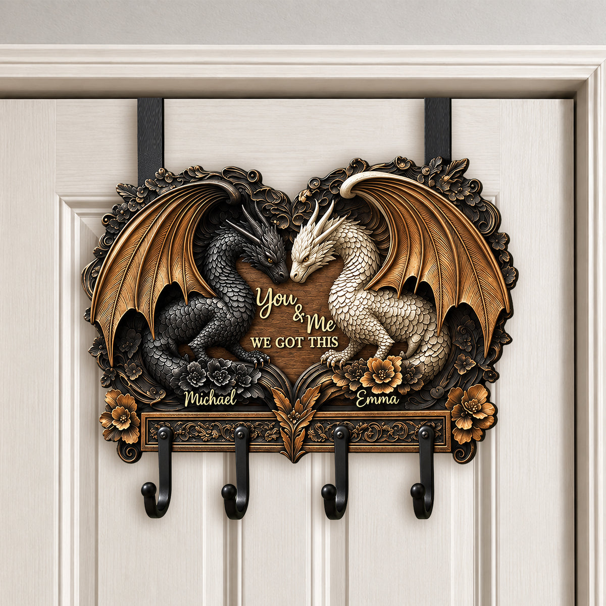 You & Me We Got This - Personalized Dragon Metal Door Hooks