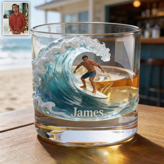 Love Surfing - Personalized Surfing Whiskey Glass