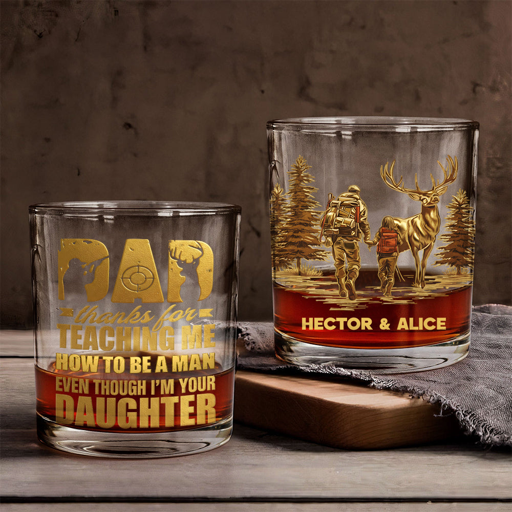 Danke, dass du mir beigebracht hast, ein Mann zu sein – personalisiertes Jagd-Whiskyglas