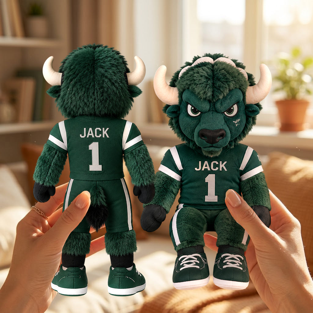 Custom Mascot & Player Plush Doll - Personalized Football Posable Plush Doll