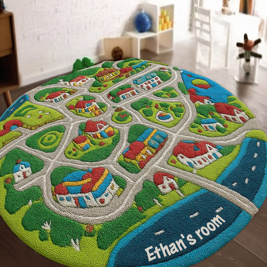 Kids City Road - Personalized Kid Non-Slip Tufted Rug