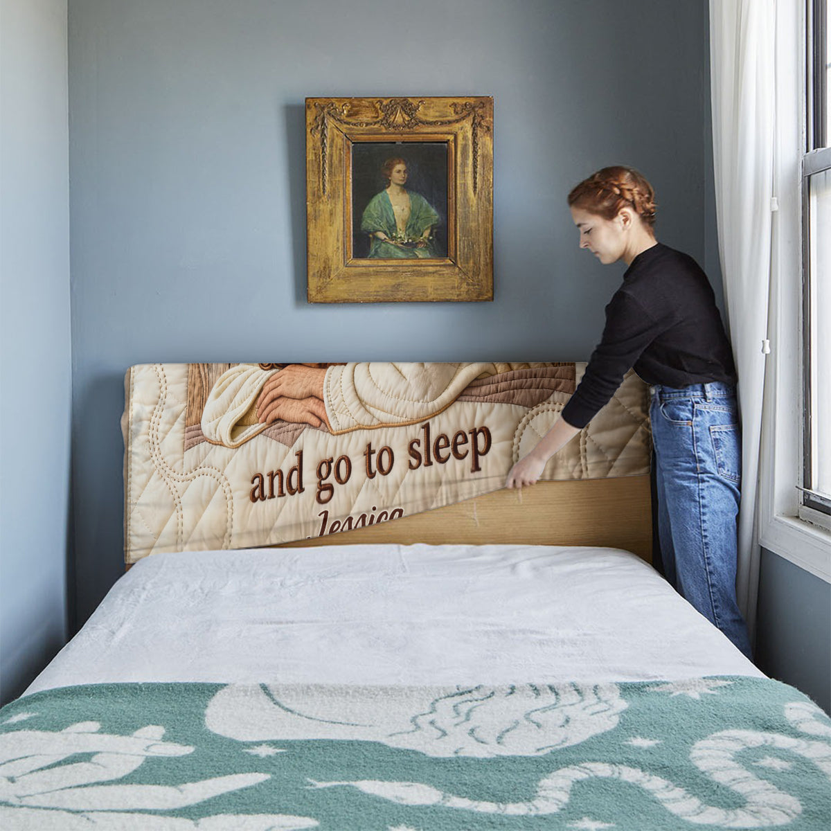 Gib es Gott und geh schlafen – Personalisierter christlicher Kopfteilbezug