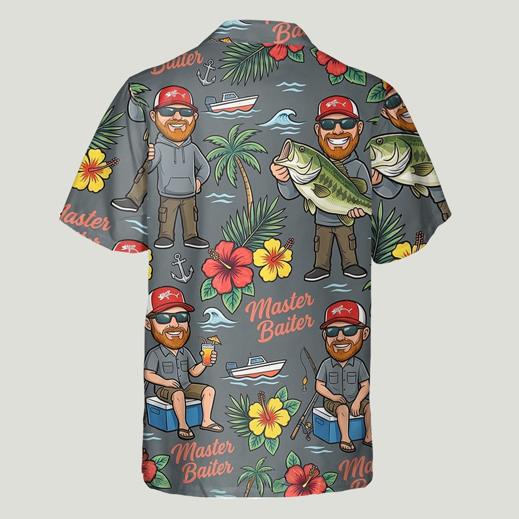 Funny Caricature Hawaiian Shirt For Him/Husband/Dad... - Personalized Fishing Hawaiian Shirt