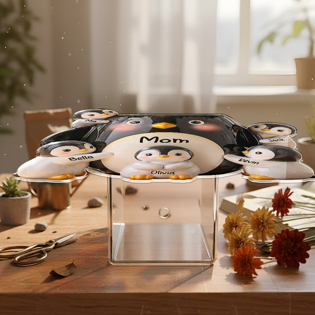 Geschenkidee für Mütter, Pinguinliebhaber - Personalisierter Pinguinliebhaber Acryltopf