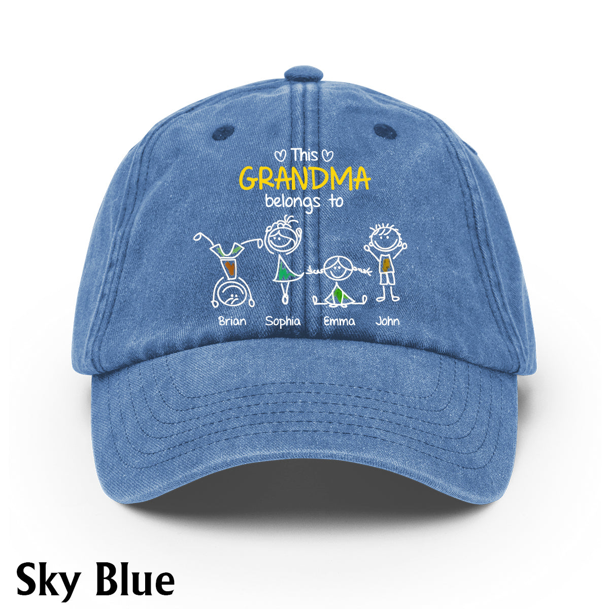 This Grandma Belongs To - Personalized Grandma Washed Denim Cap