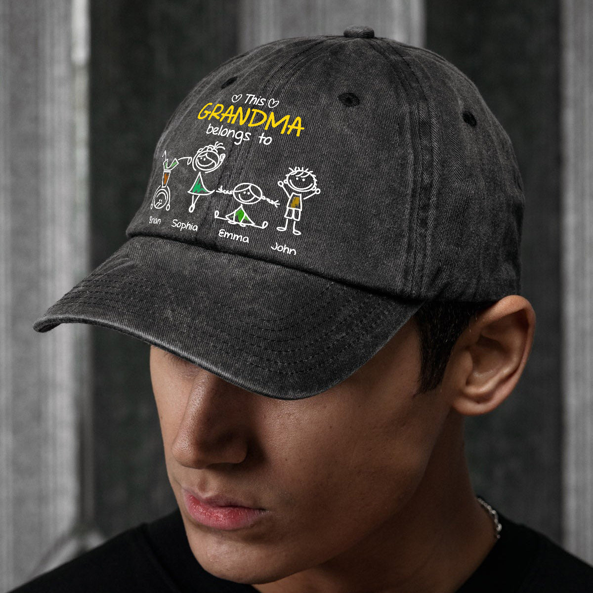 This Grandma Belongs To - Personalized Grandma Washed Denim Cap