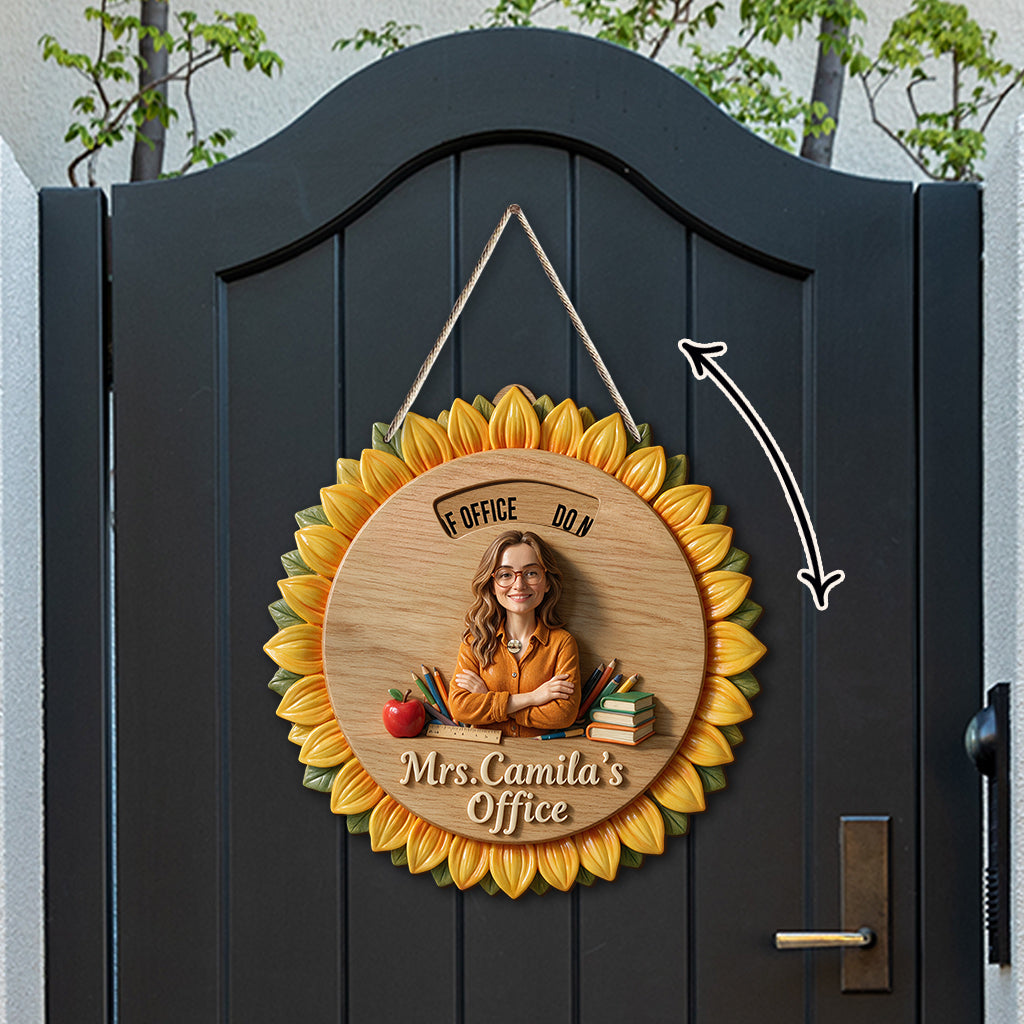 Teacher Door Hanger - Personalized Teacher Spinner Sign Custom Shape