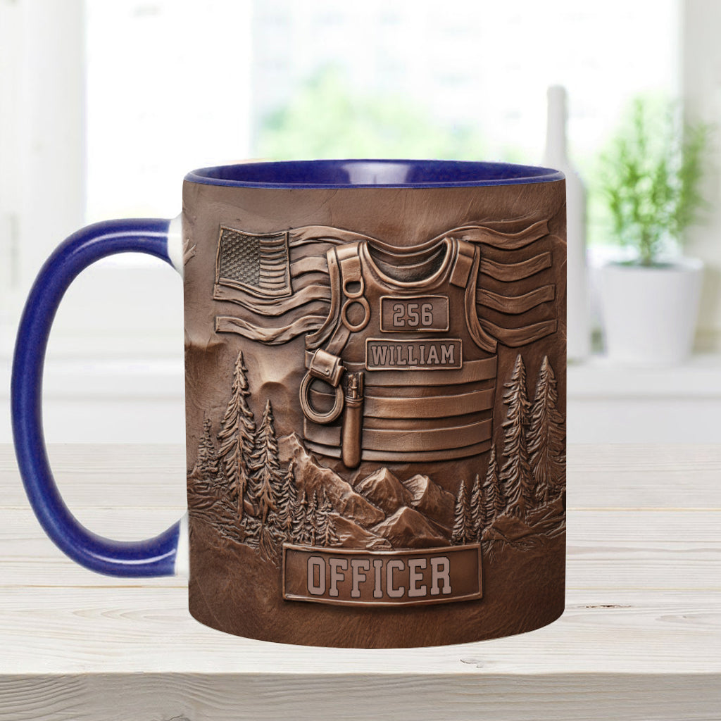 Serve And Protect - Personalized Police Officer Accent Mug