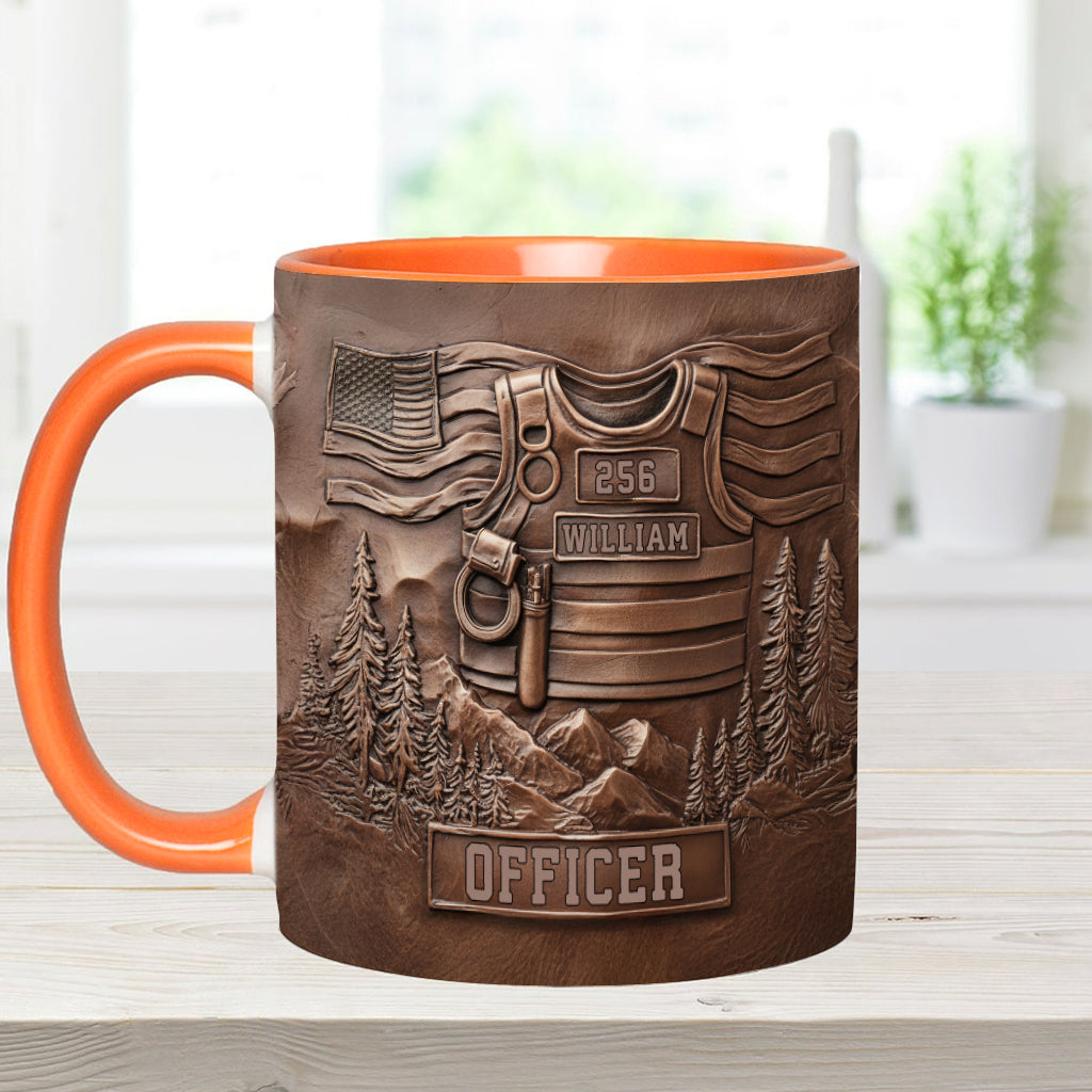 Serve And Protect - Personalized Police Officer Accent Mug