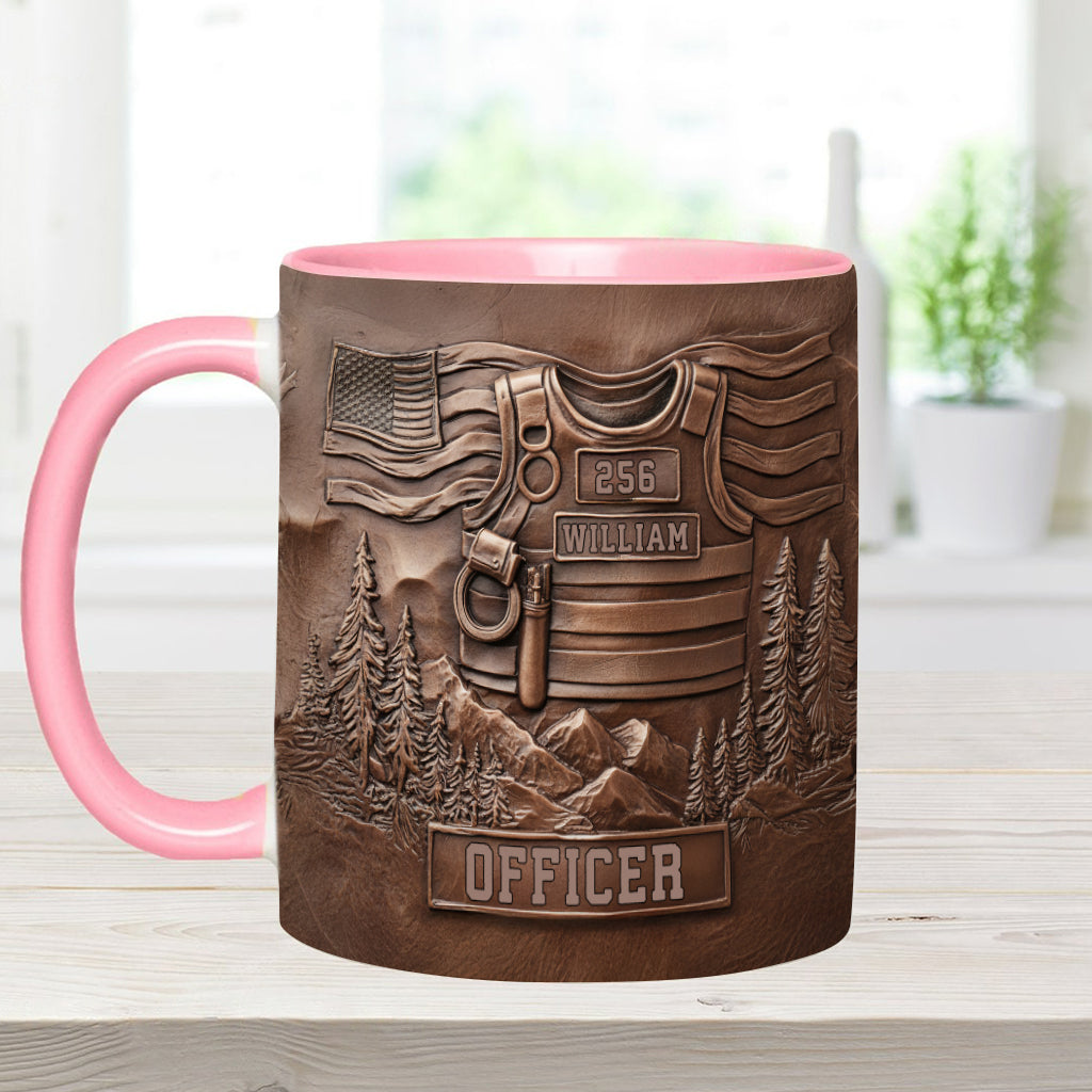 Serve And Protect - Personalized Police Officer Accent Mug