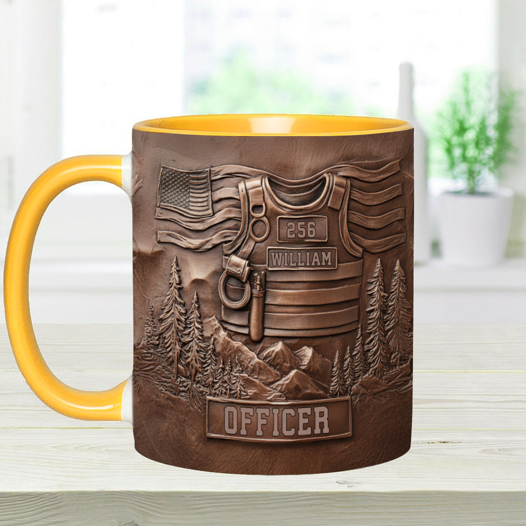 Serve And Protect - Personalized Police Officer Accent Mug