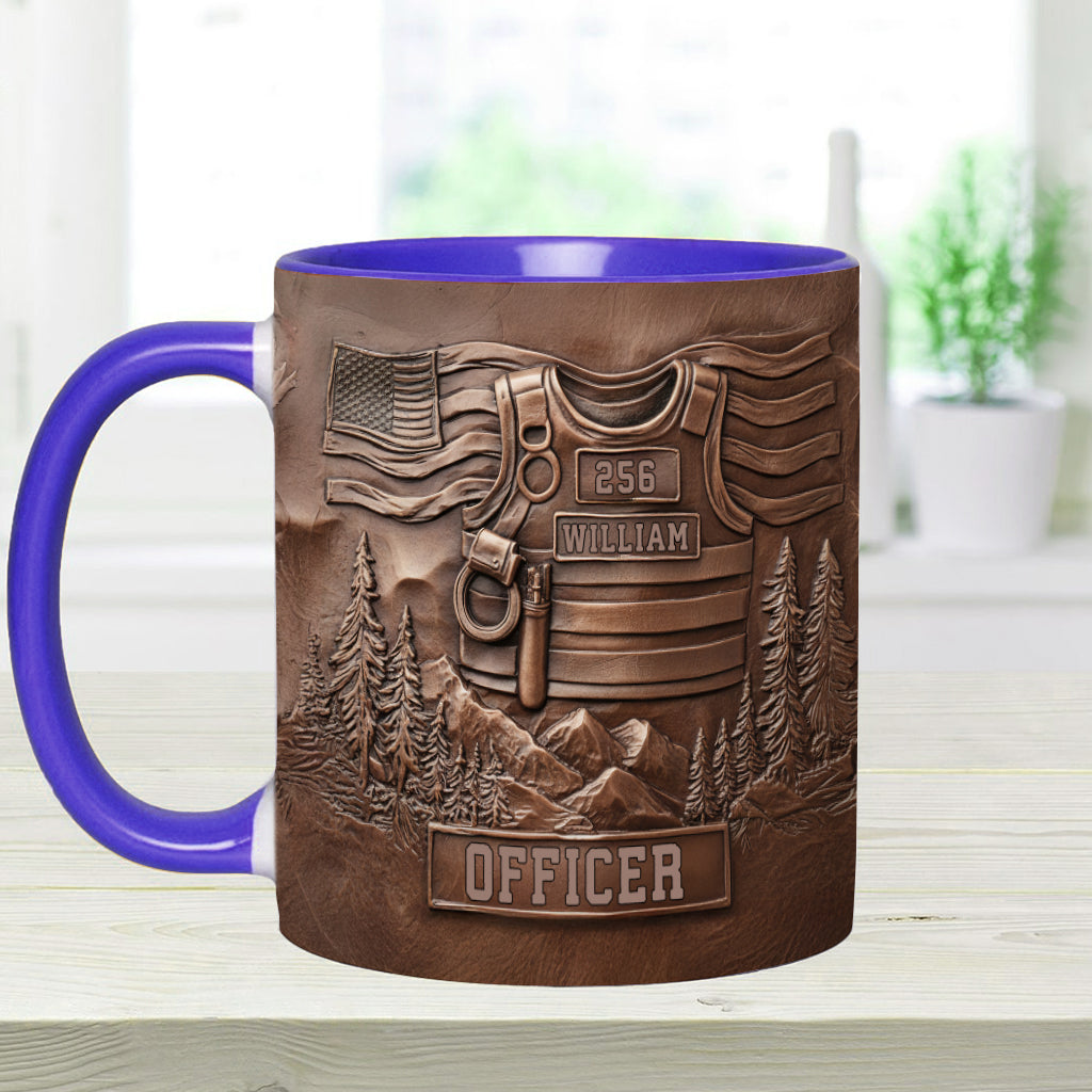 Serve And Protect - Personalized Police Officer Accent Mug
