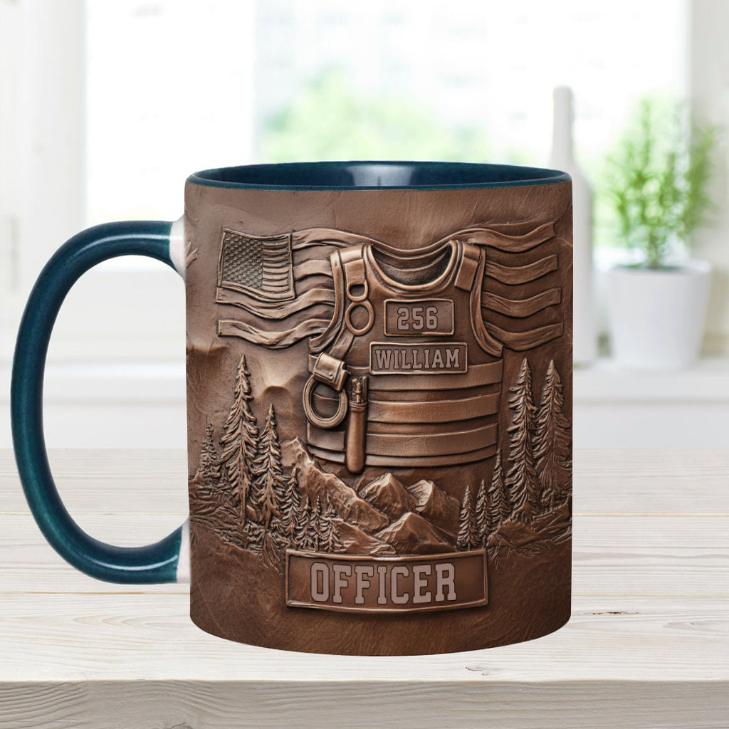 Serve And Protect - Personalized Police Officer Accent Mug
