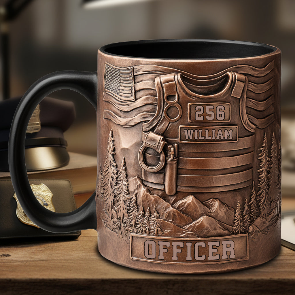 Serve And Protect - Personalized Police Officer Accent Mug