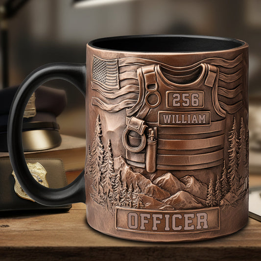 Serve And Protect - Personalized Police Officer Accent Mug