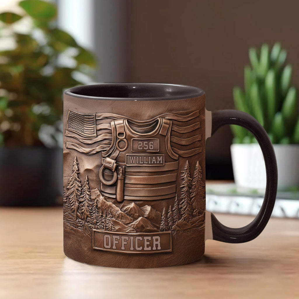 Serve And Protect - Personalized Police Officer Accent Mug